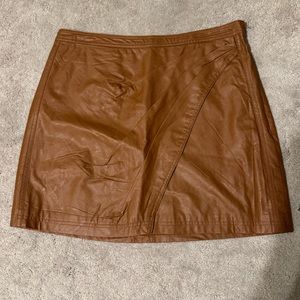 Free People Faux Leather Wrap Skirt
